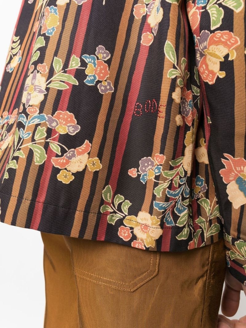 striped floral-print shirt - 5