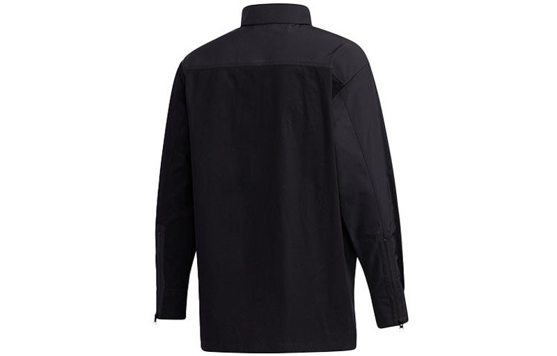 adidas adidas originals Solid Color Splicing Casual Long Sleeves Shirt Black GT7306 outlook