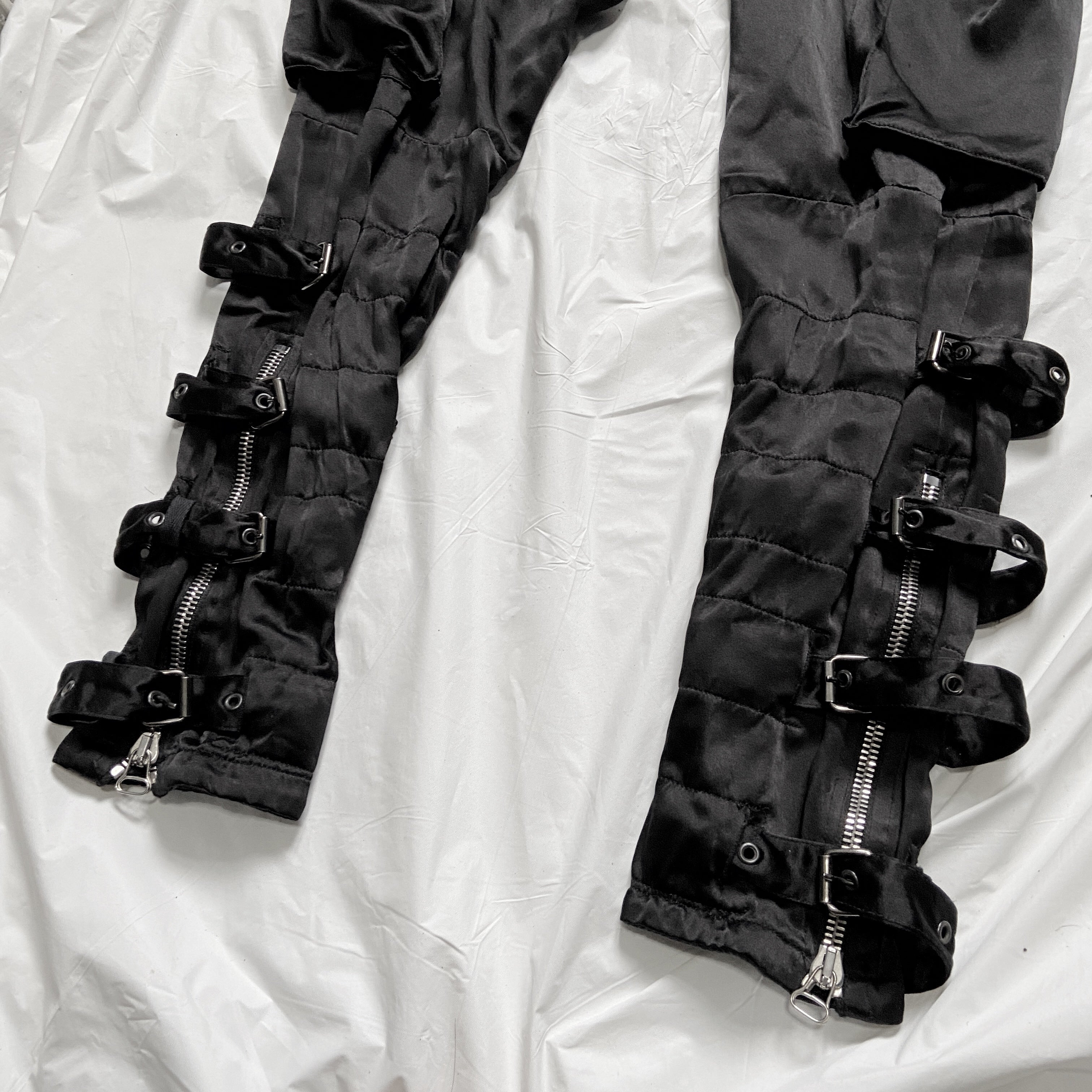 zOthers - BWNT Balmain Decarnin Era Fall 2009 Black Silk Cargo Bondage Drop Crotch Pants - 9