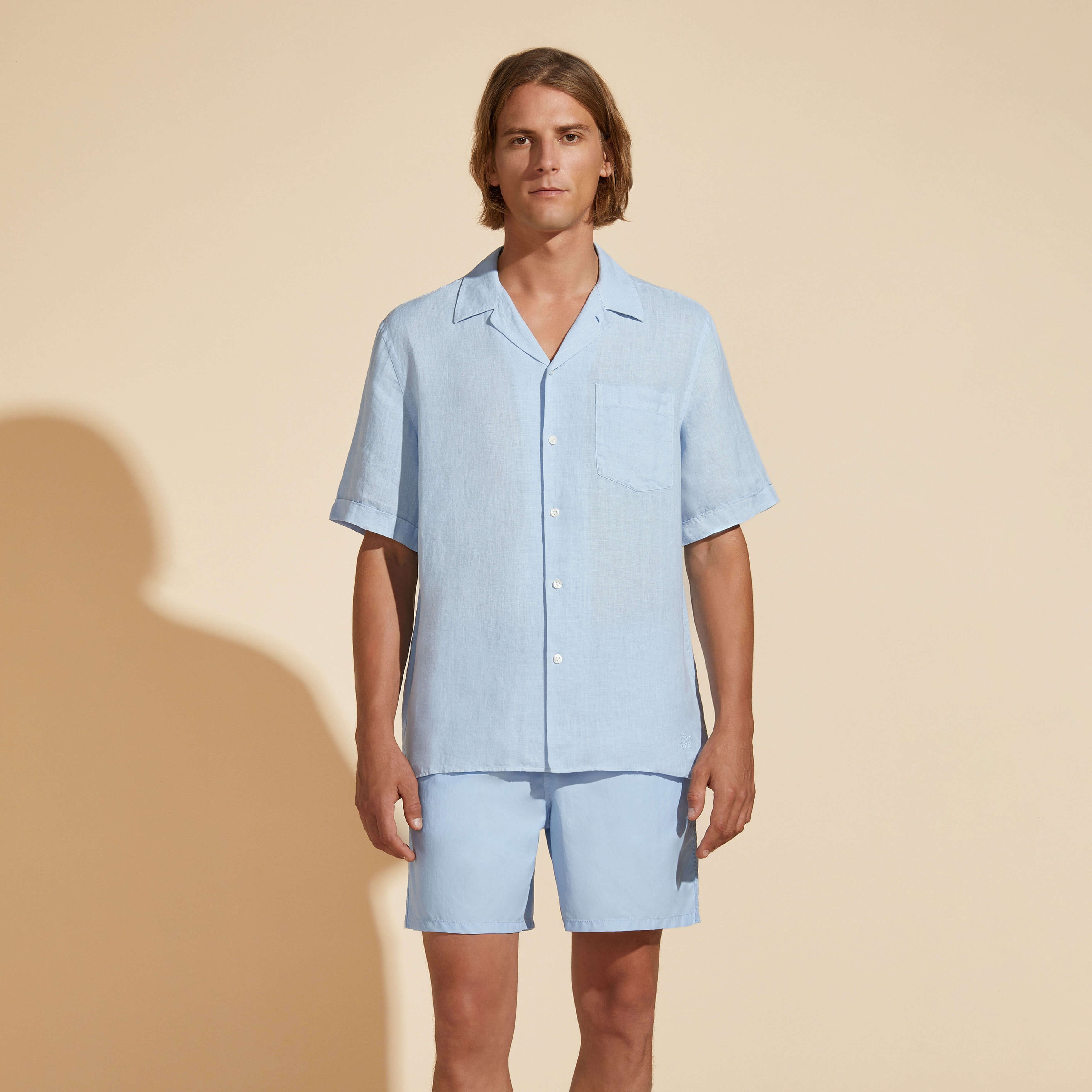 Men Linen Bowling Shirt Solid - Vilebrequin x Highsnobiety - 3