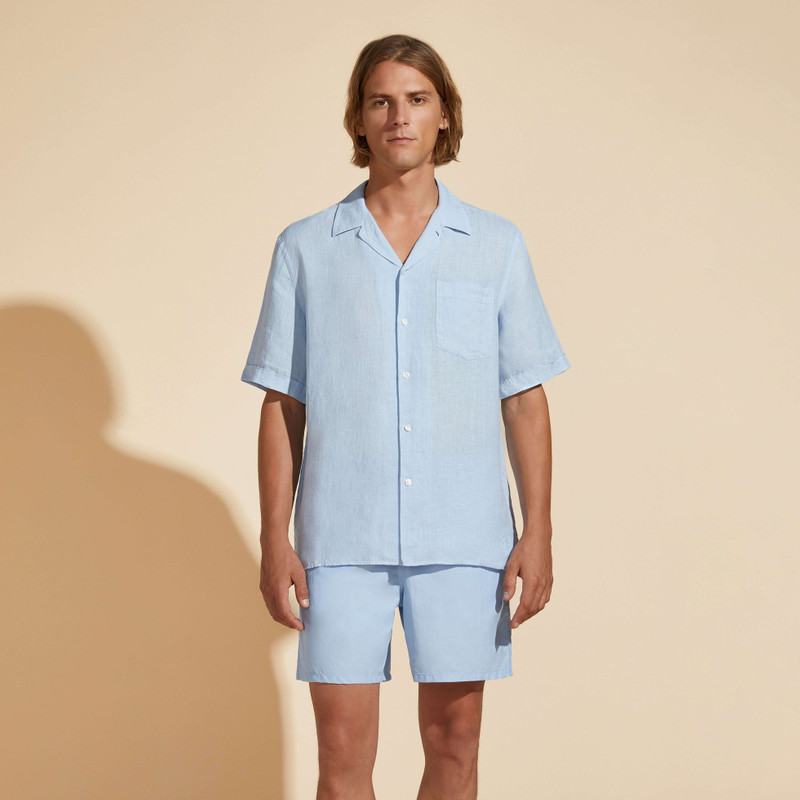 Vilebrequin Men Linen Bowling Shirt Solid - Vilebrequin x Highsnobiety outlook