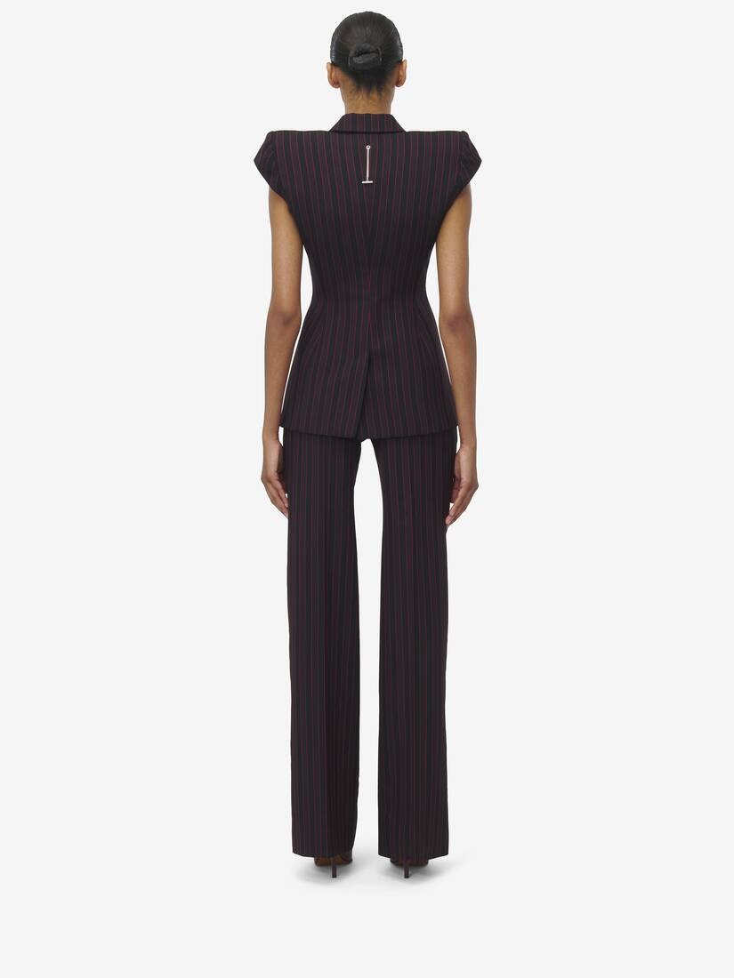 Pinstripe Sleeveless Jacket - 6