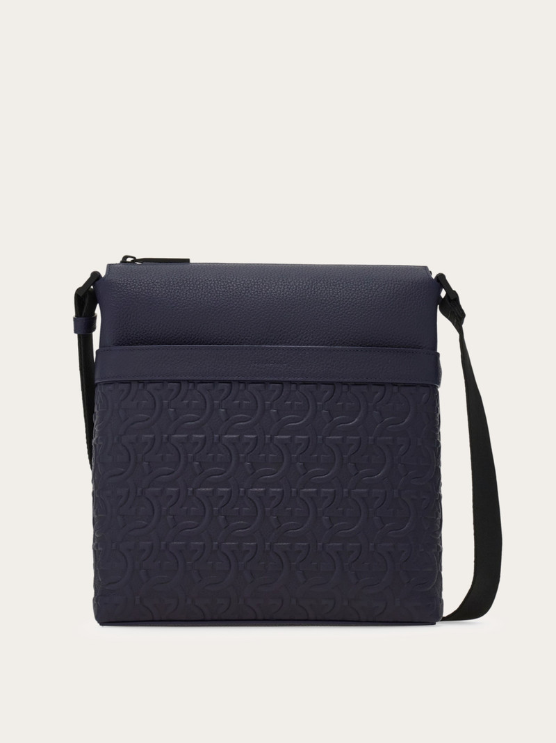 Embossed Gancini crossbody bag 1