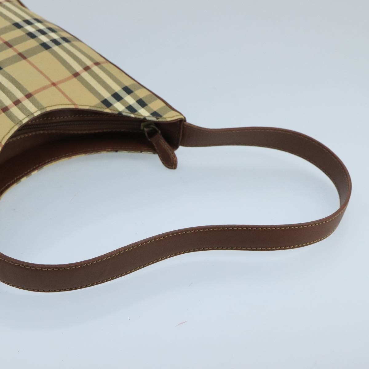 Burberry Nova Check Shoulder Bag Pvc Leather Beige - 7