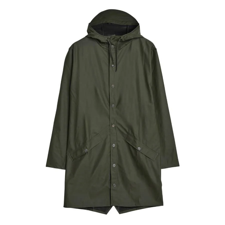 Rains Green Lightweight Waterproof Long Jacket - 1