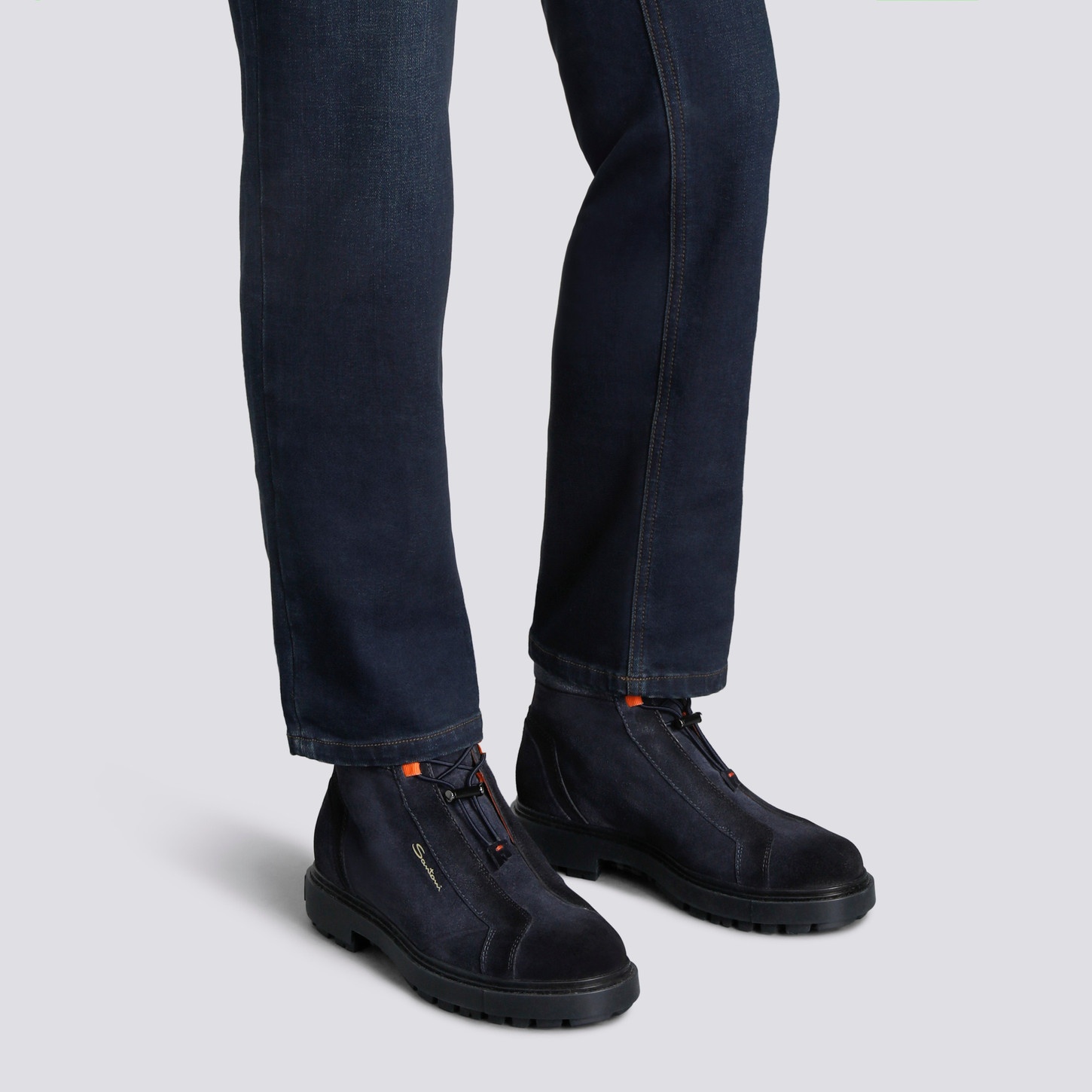 Men's blue suede hiking boot - 2