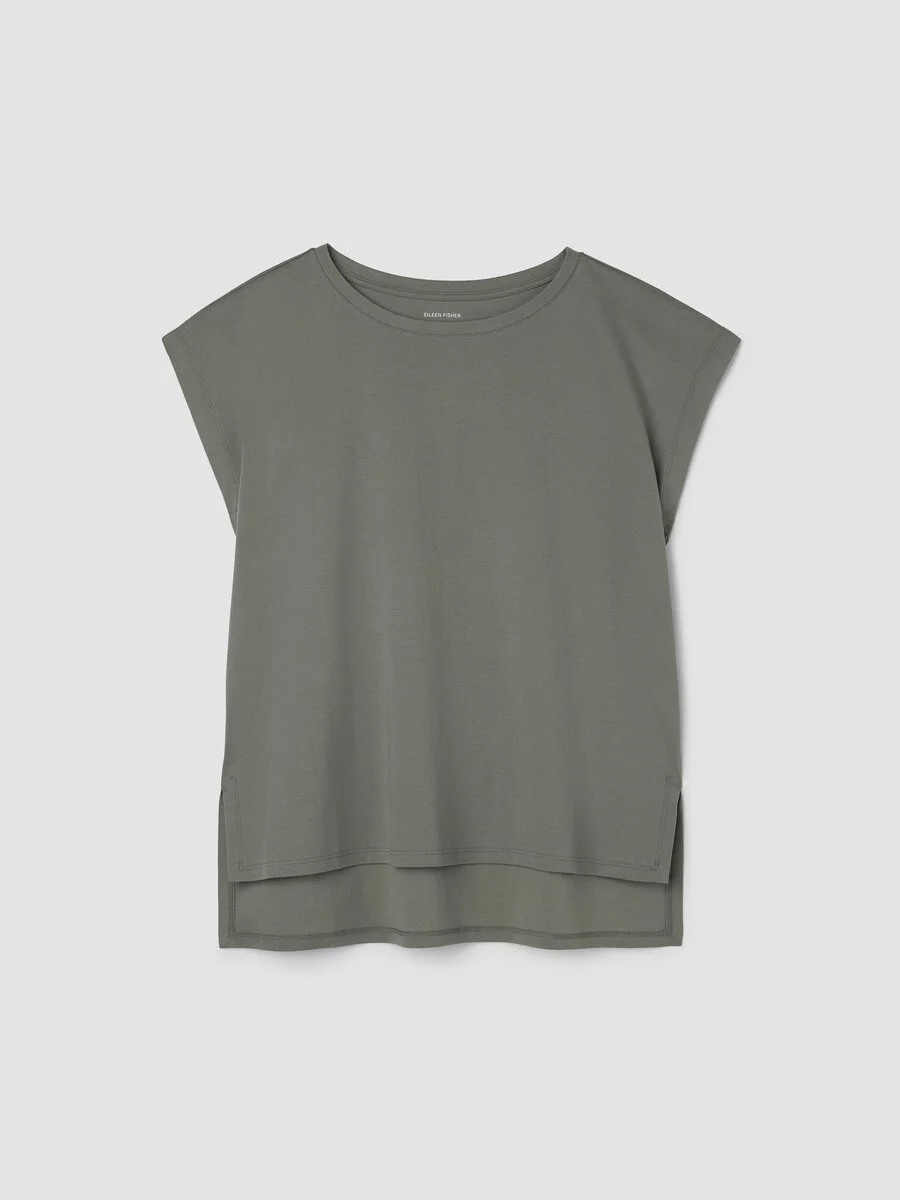 Organic Cotton Interlock Jewel Neck Sleep Tee - 1