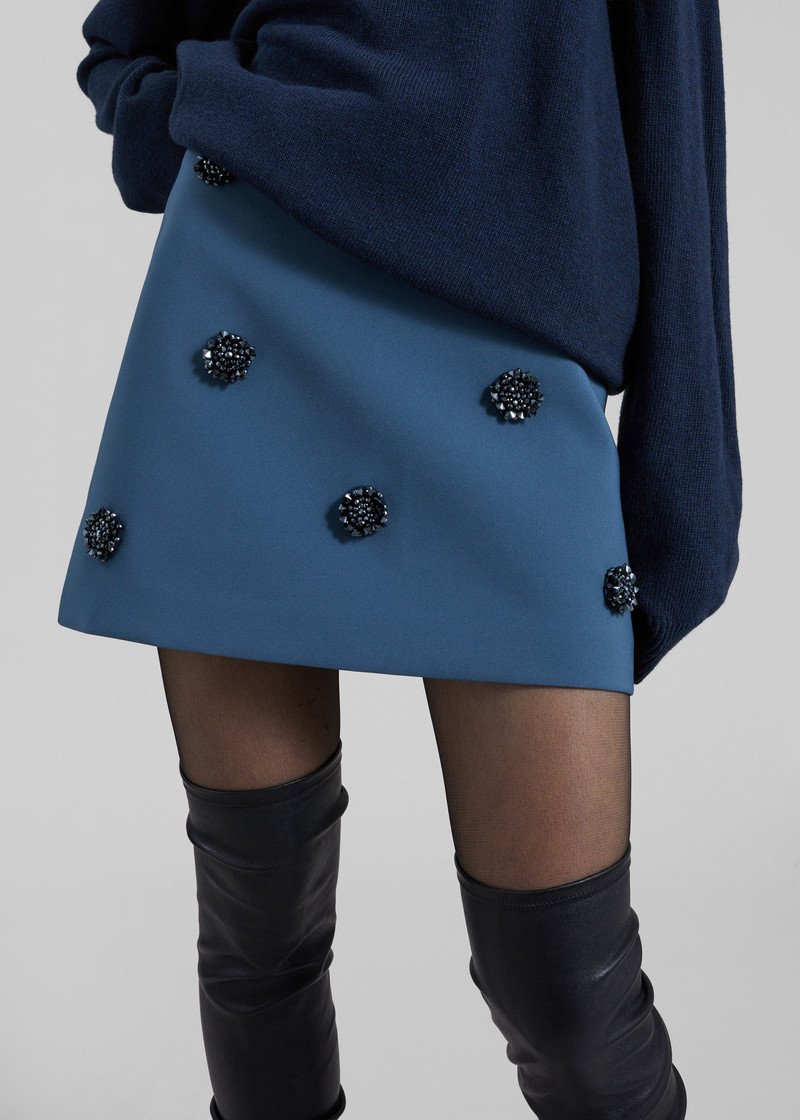 Nancy Embellished Mini Skirt - Blue 3