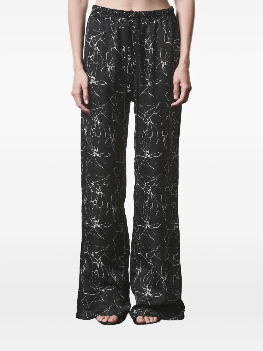 marble print trousers - 1