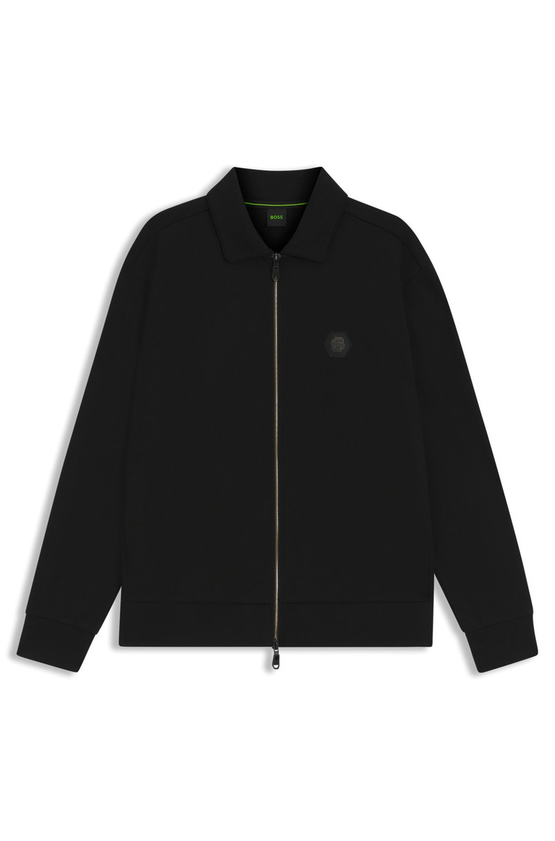 COTTON-BLEND ZIP-UP SWEATSHIRT WITH DOUBLE B MONOGRAM 1