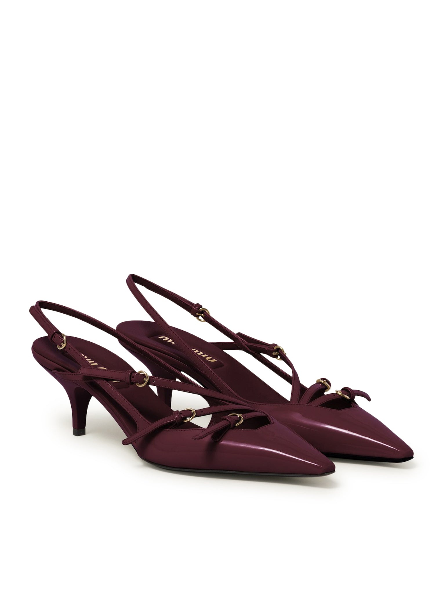 PATENT LEATHER SLINGBACK PUMPS WITH BUCKLES - 2