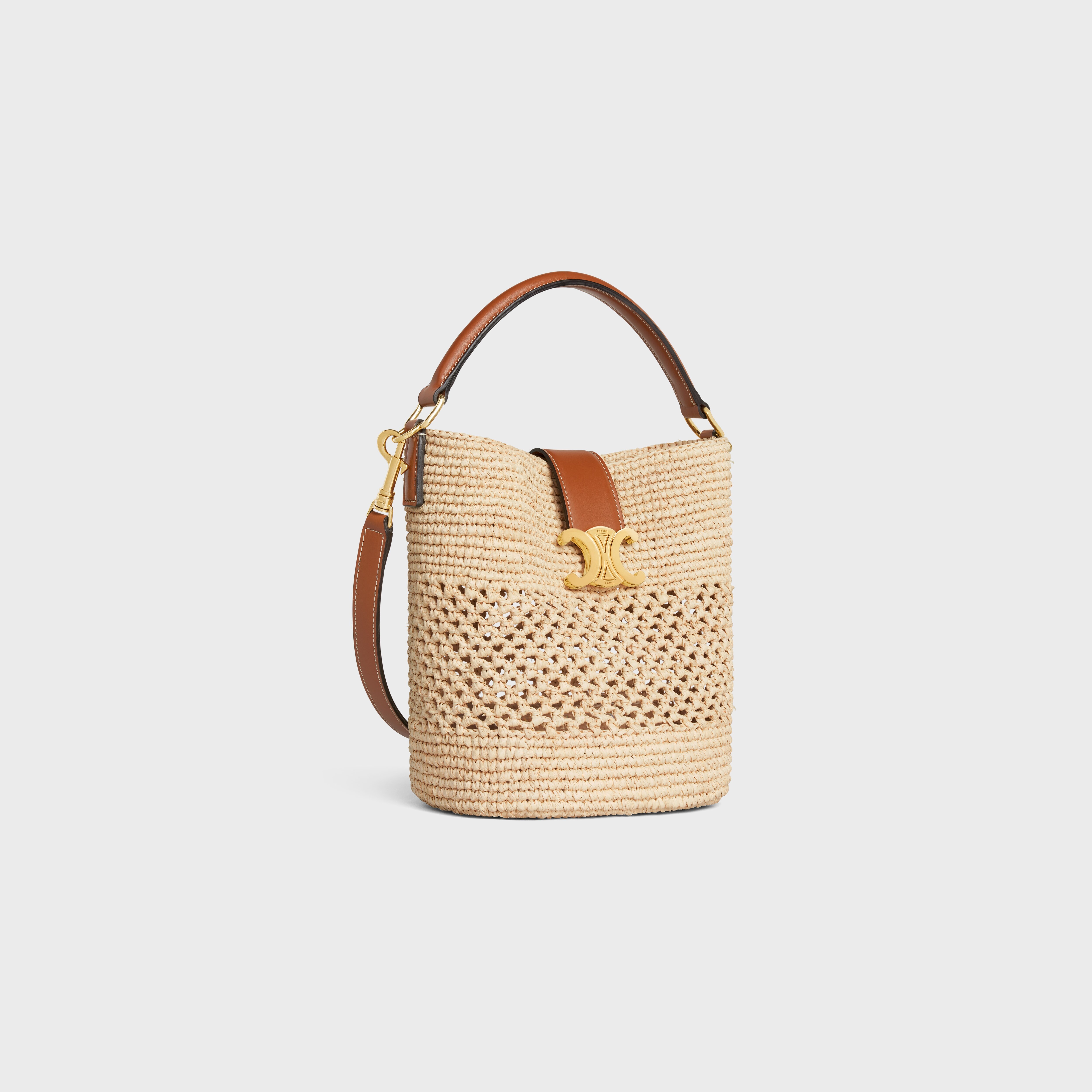 SMALL LOUISE BUCKET IN RAFFIA AND CALFSKIN - 2