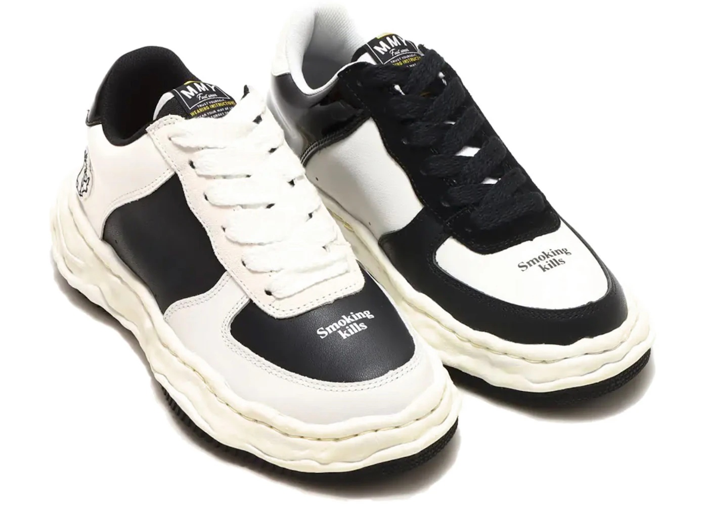 Maison MIHARAYASUHIRO Maison Mihara Yasuhiro Wayne Low Leather FR2 atmos  Black White | REVERSIBLE