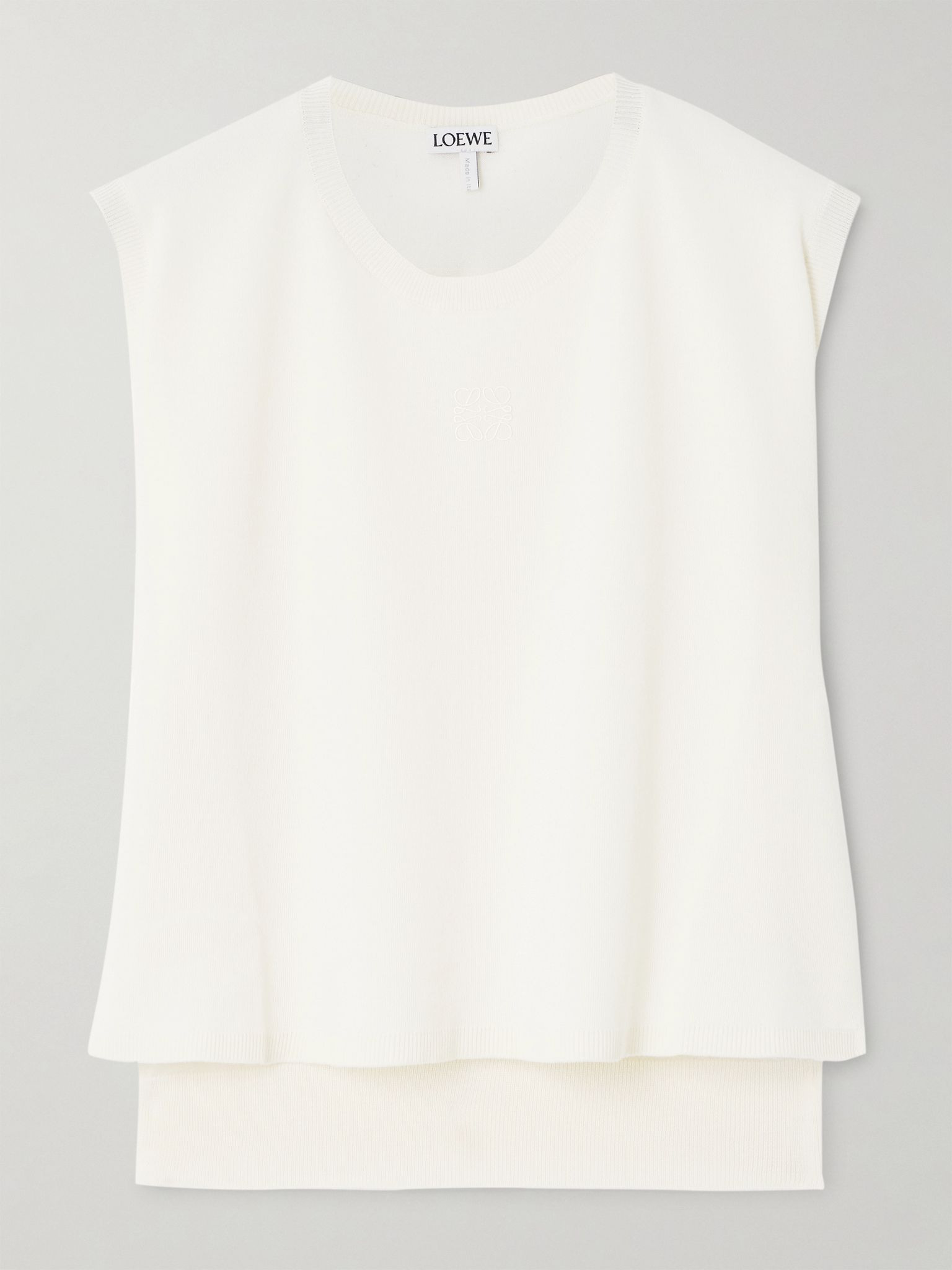 Layered wool-jersey top White - 1
