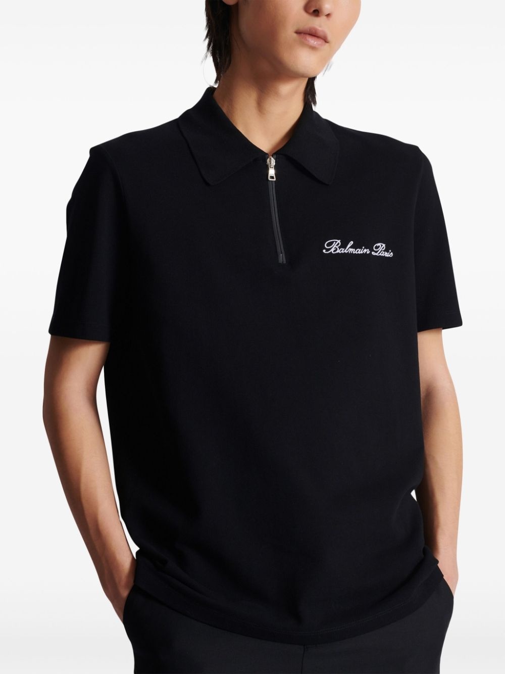 embroidered-logo cotton polo shirt - 5