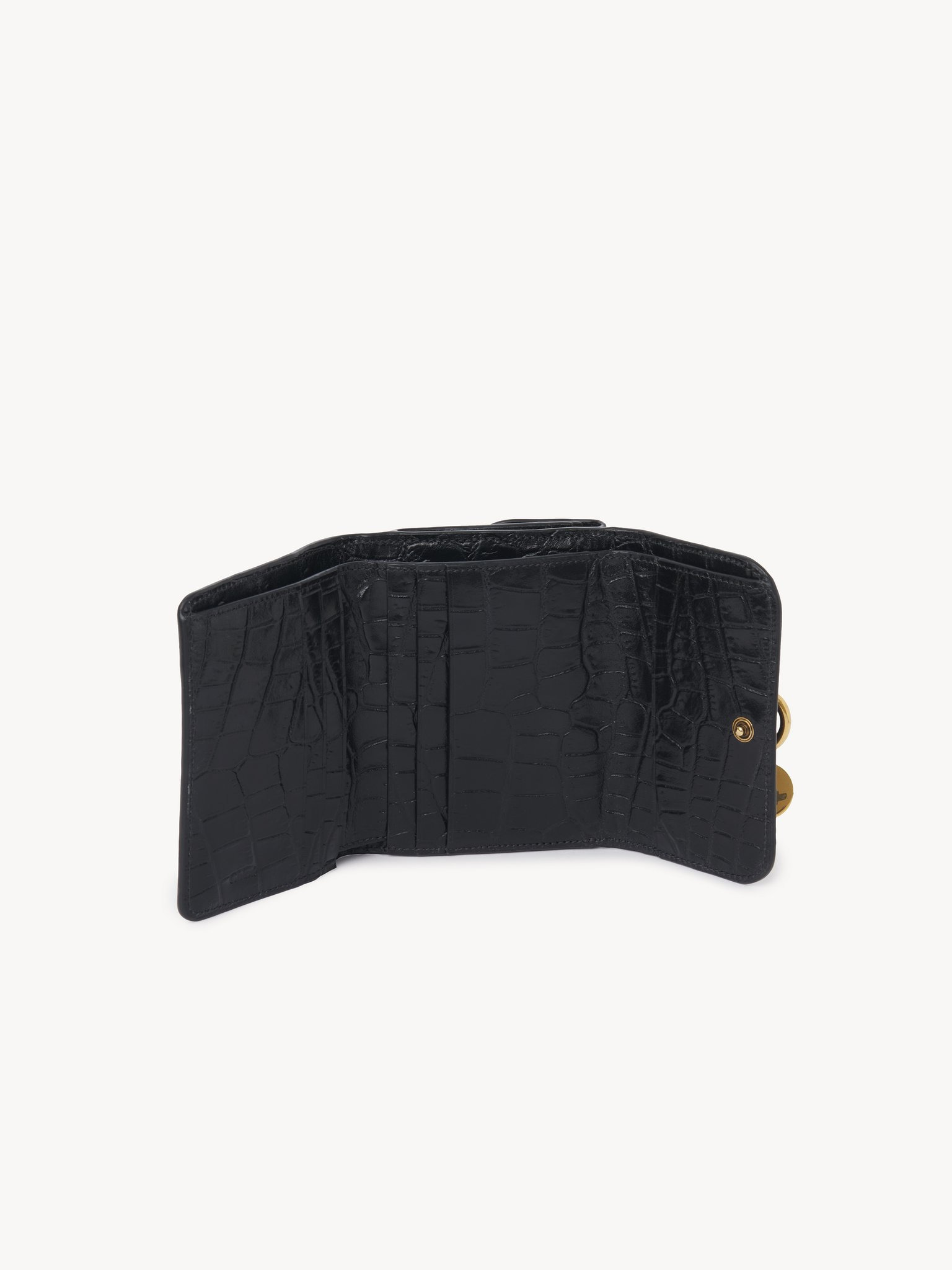SMALL ALPHABET TRI-FOLD IN CROCO-EFFECT LEATHER - 4