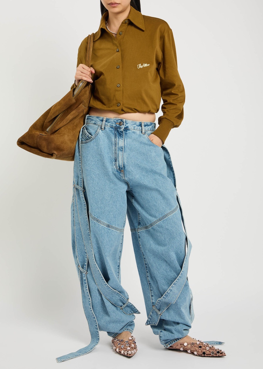 The Attico Tie-embellished Barrel-leg Jeans - 4