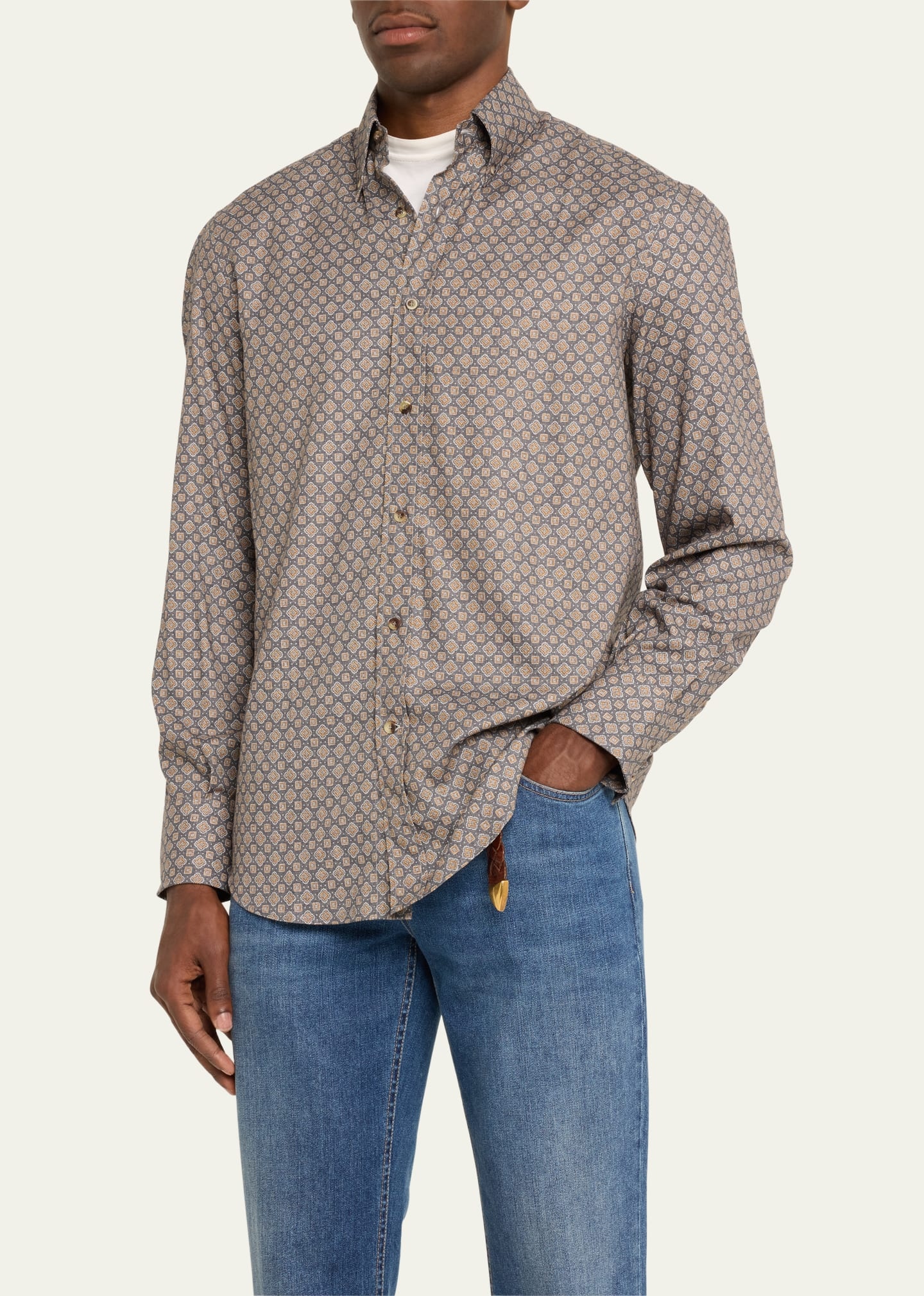 Men's Medallion Basic Button-Down Shirt - 4