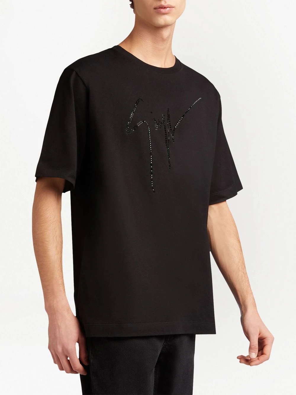 rhinestone-embellished logo T-shirt - 3