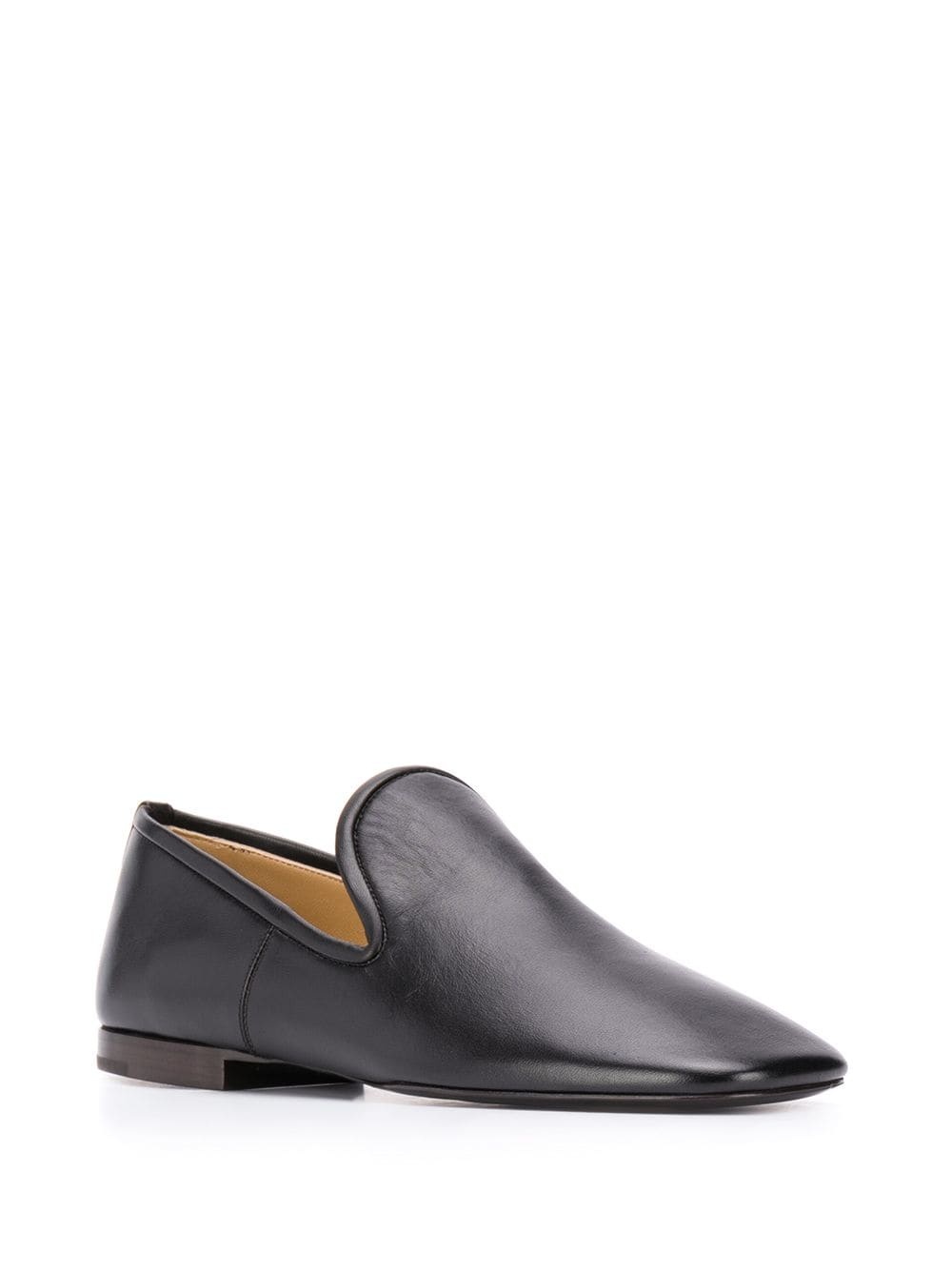 square-toe leather loafers - 2