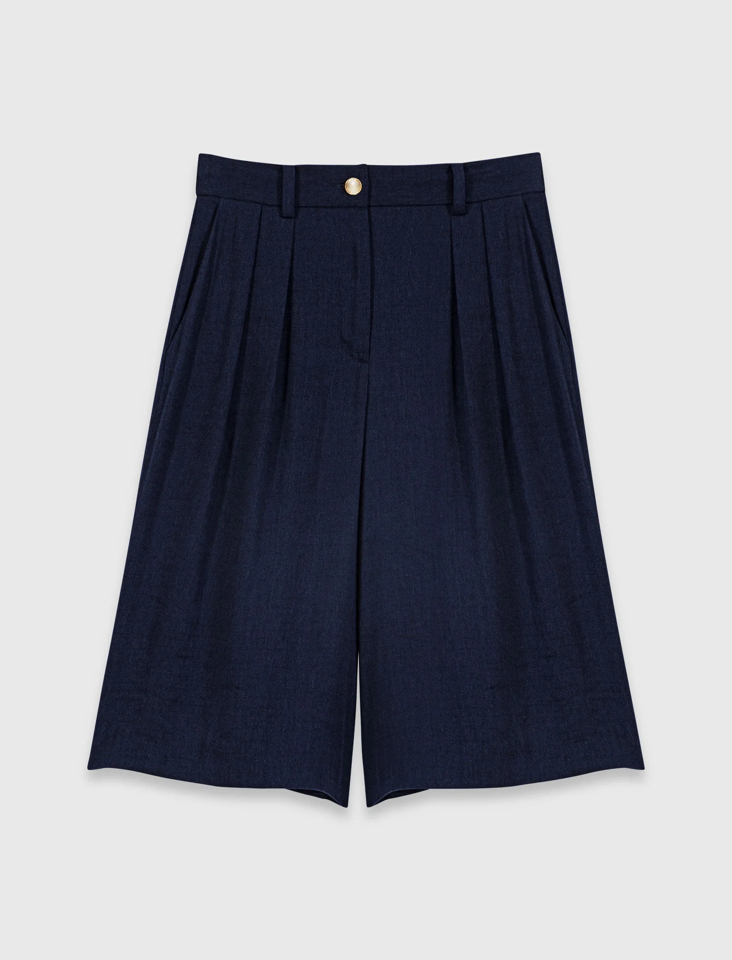 Linen-blend Bermuda shorts - 1