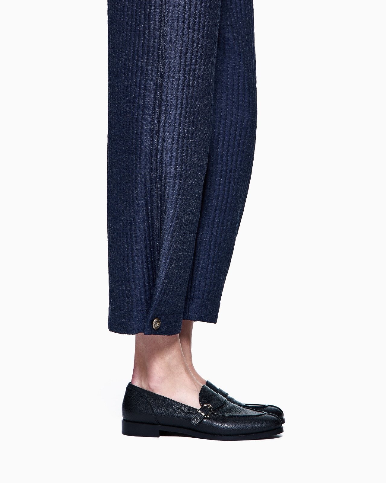 DENIM COLLECTION FIVE-POCKET TROUSERS IN VISCOSE, COTTON AND SILK WITH A QUILTED MOTIF - 5