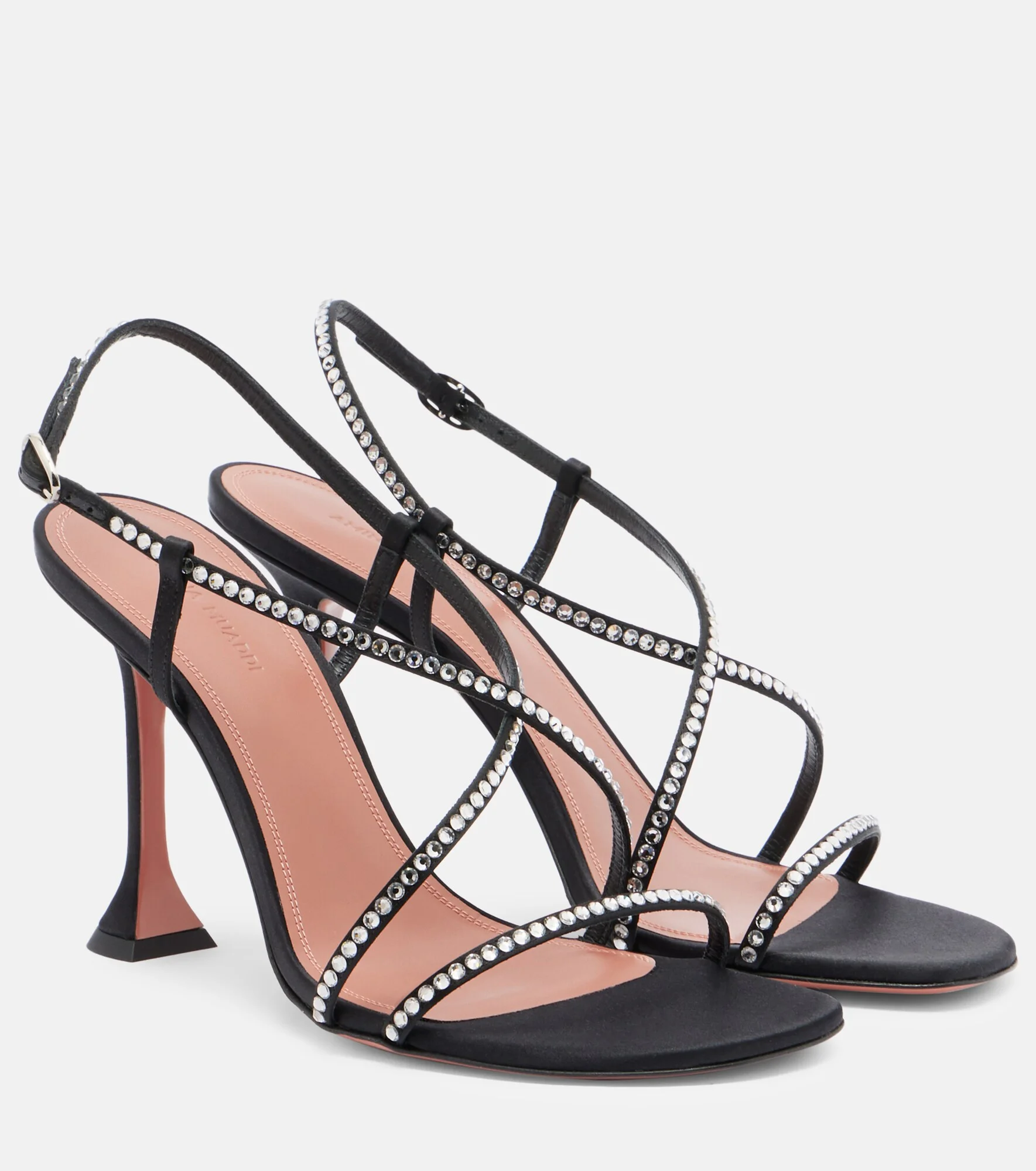 Sally crystal-embellished satin sandals - 1