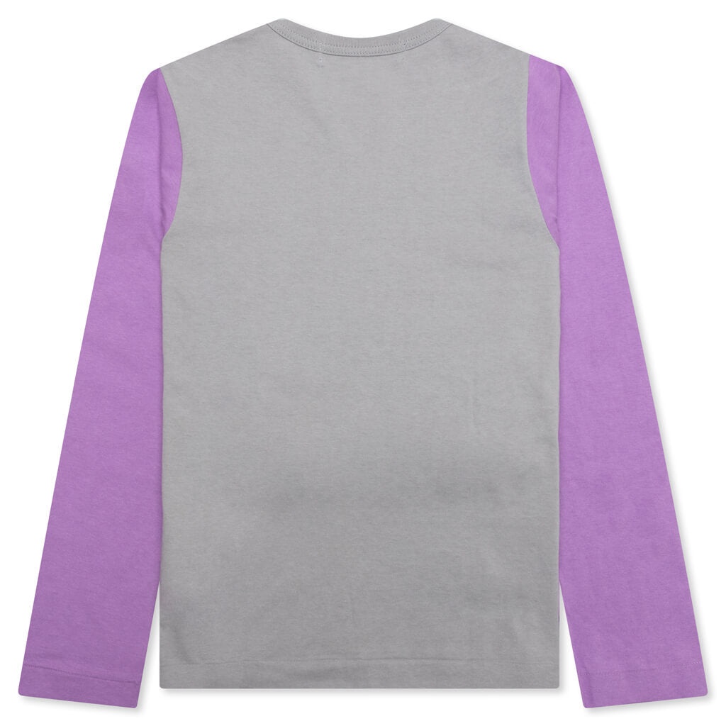 WOMEN'S BI-COLOR T-SHIRT - GREY/PURPLE - 2