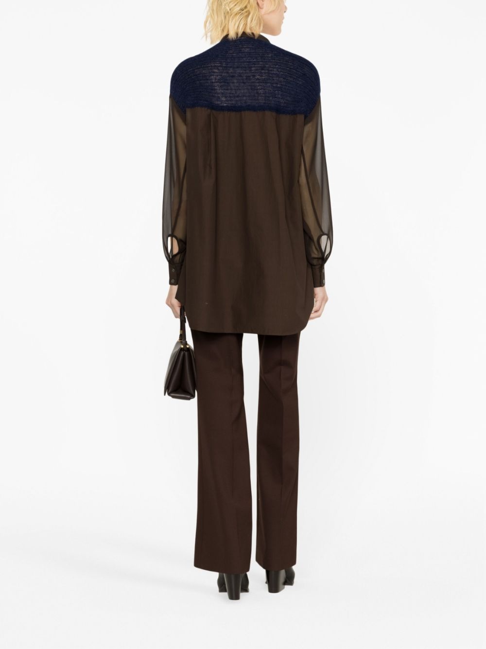 panelled poplin shirt - 3