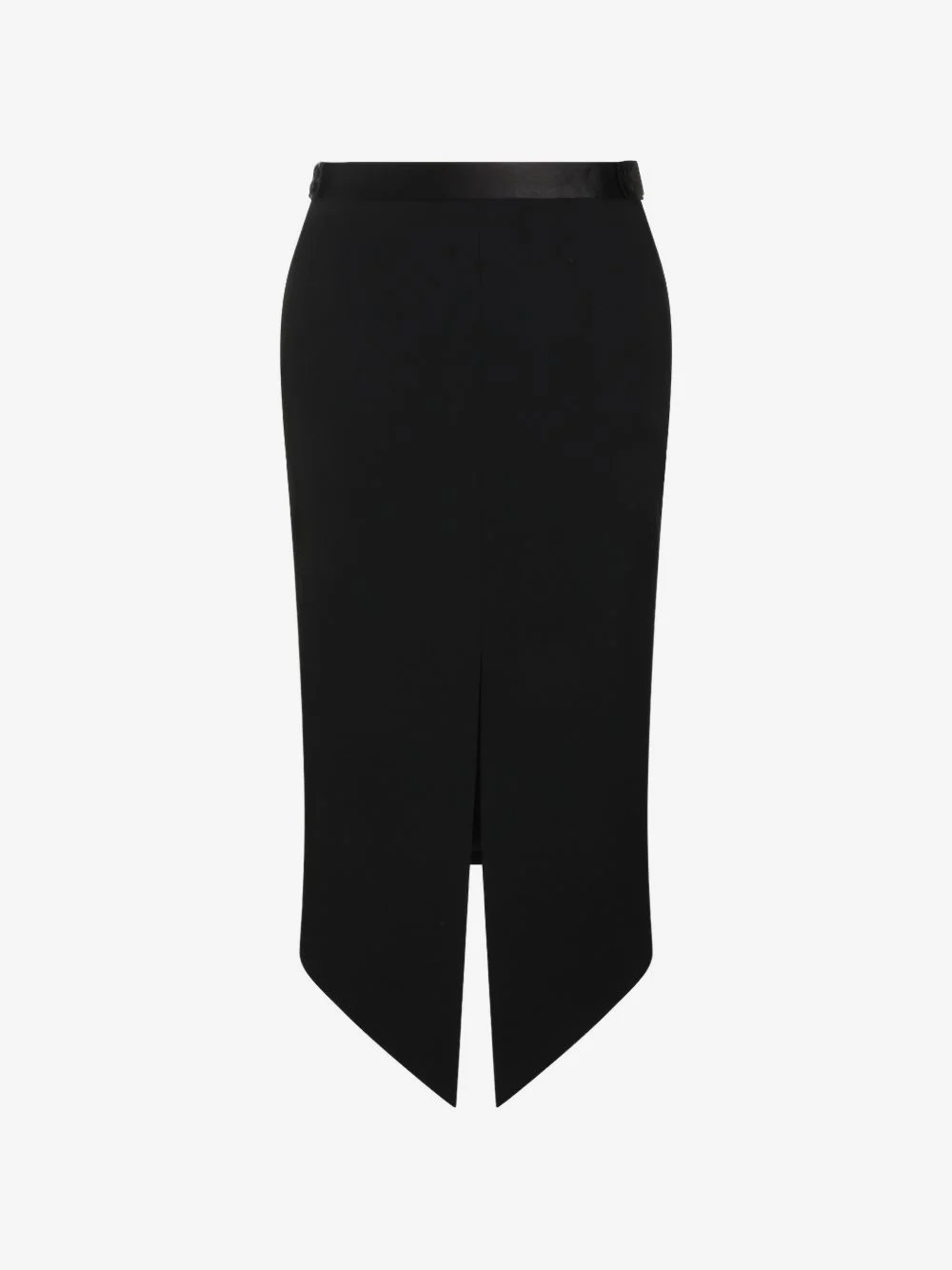 satin-trim back-slit skirt - 1