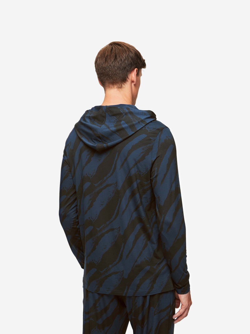 Men's Pullover Hoodie London 8 Micro Modal Navy - 7