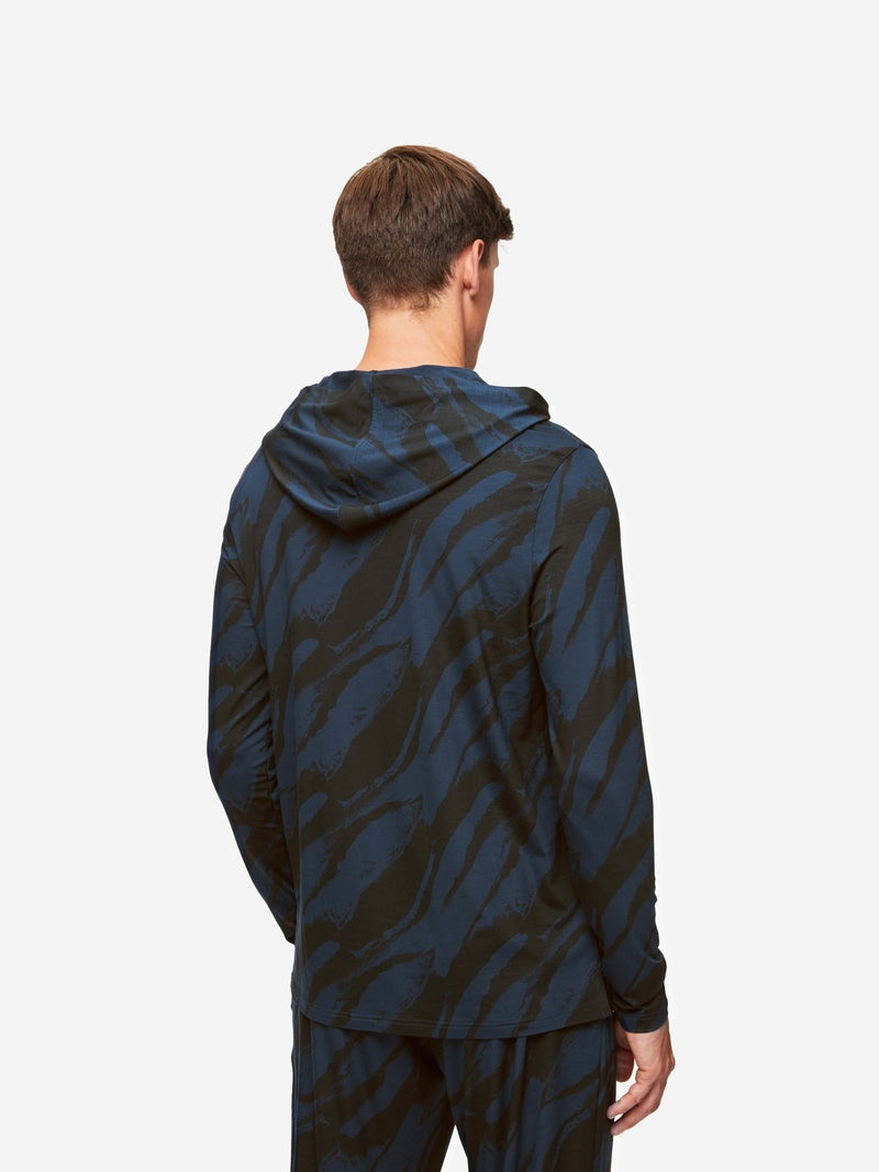 Men's Pullover Hoodie London 8 Micro Modal Navy 7