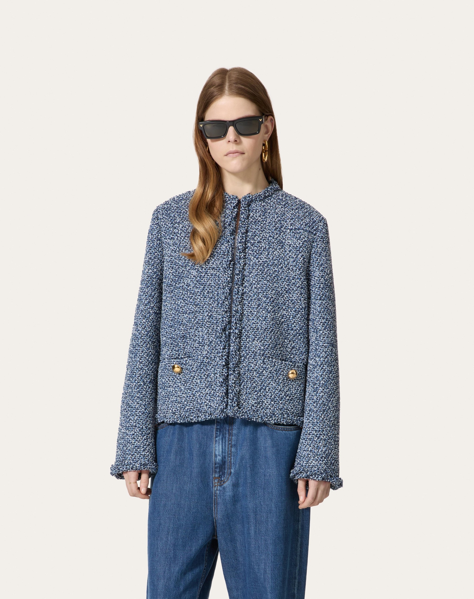 TEXTURED TWEED DENIM JACKET - 3