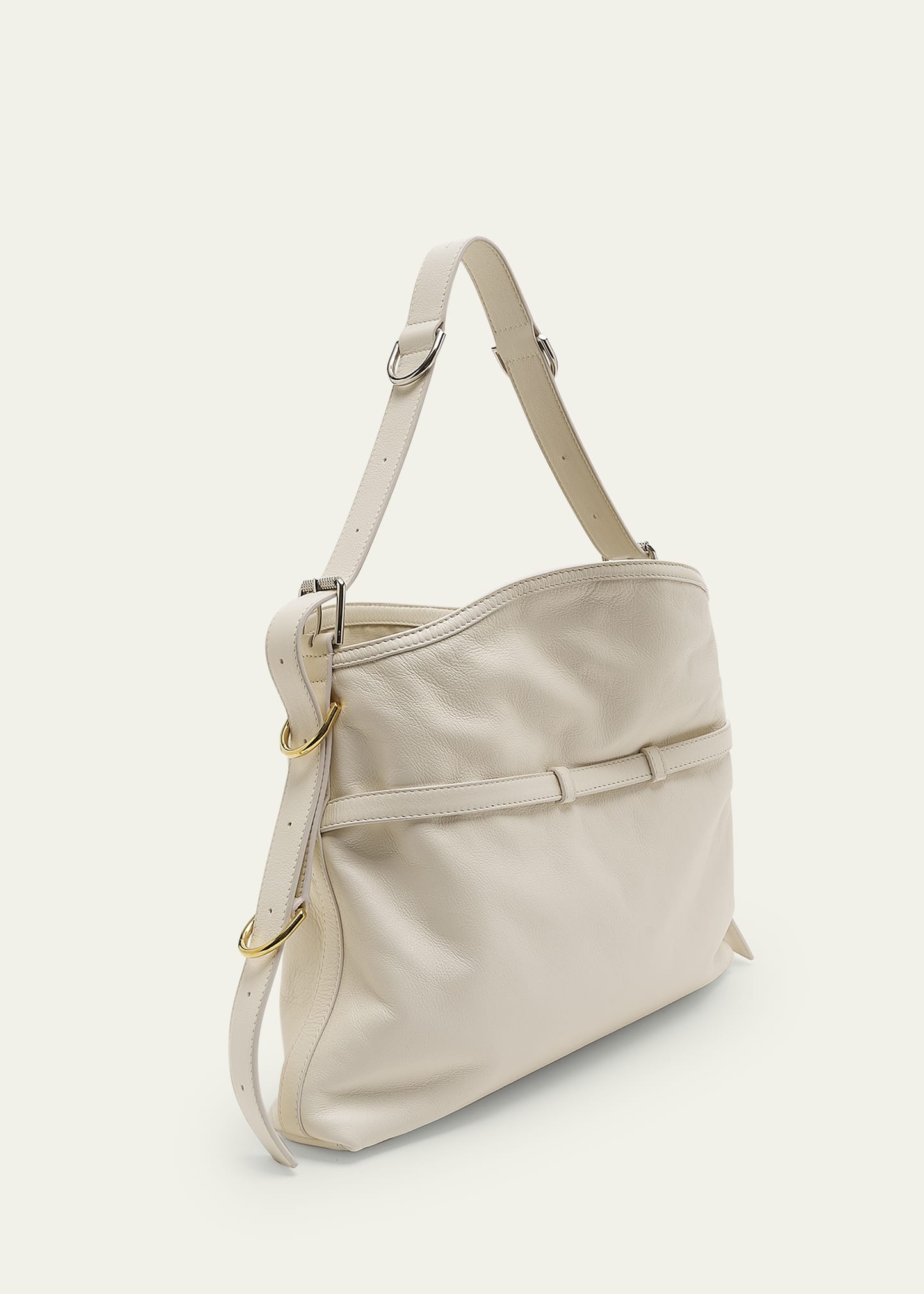 Medium Voyou Buckle Shoulder Bag in Tumbled Leather - 3
