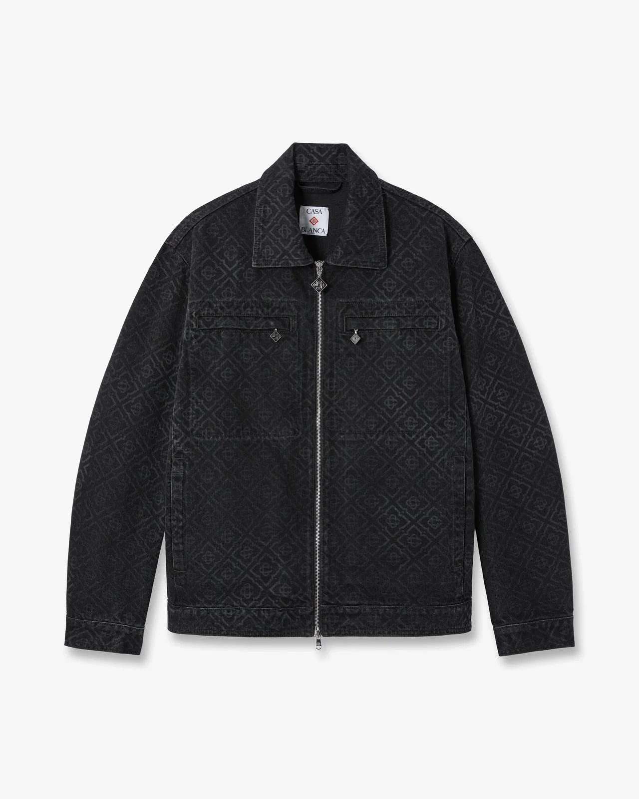 Black Monogram Denim Jacket - 1