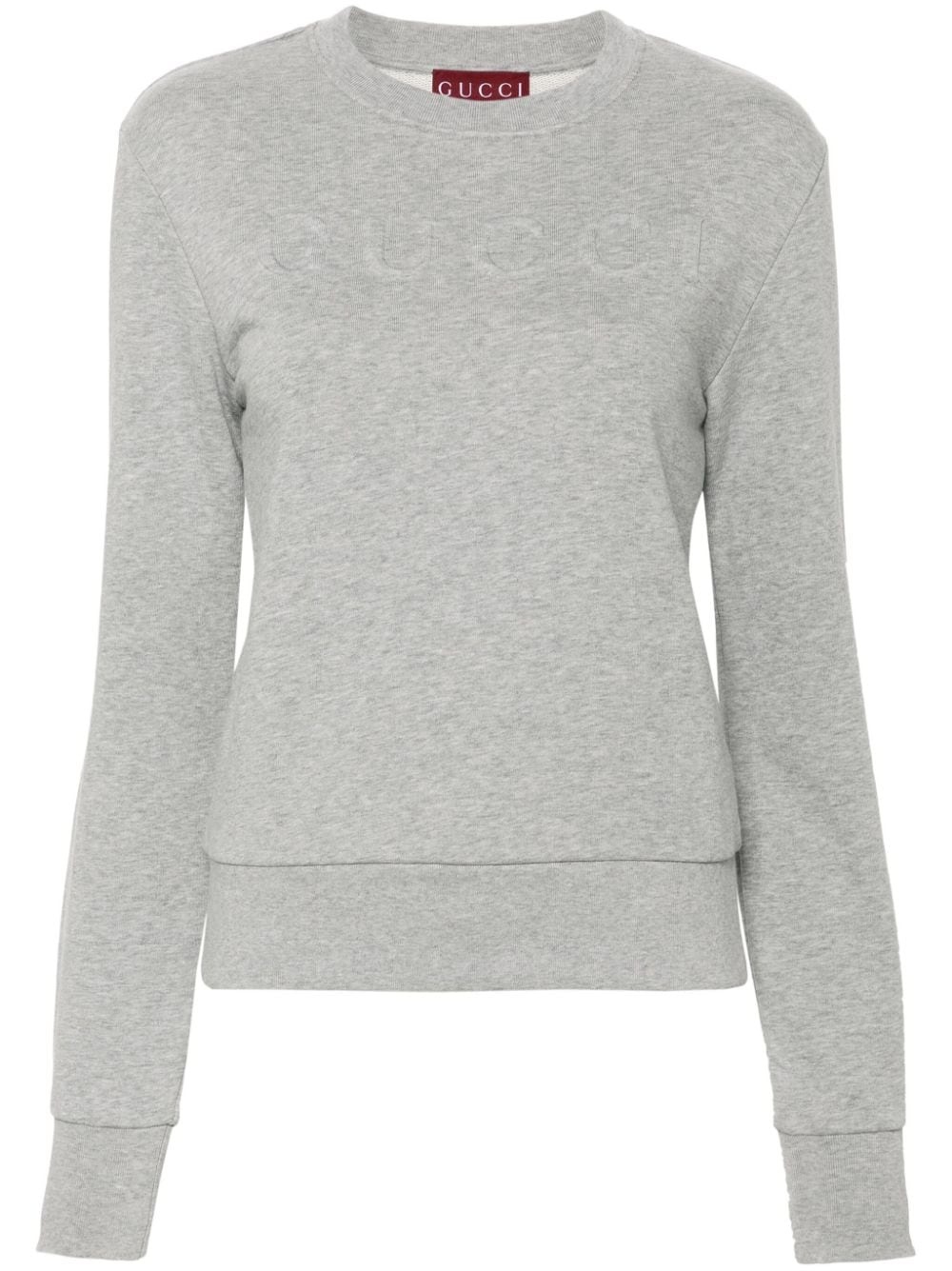 logo-embossed cotton sweatshirt - 1