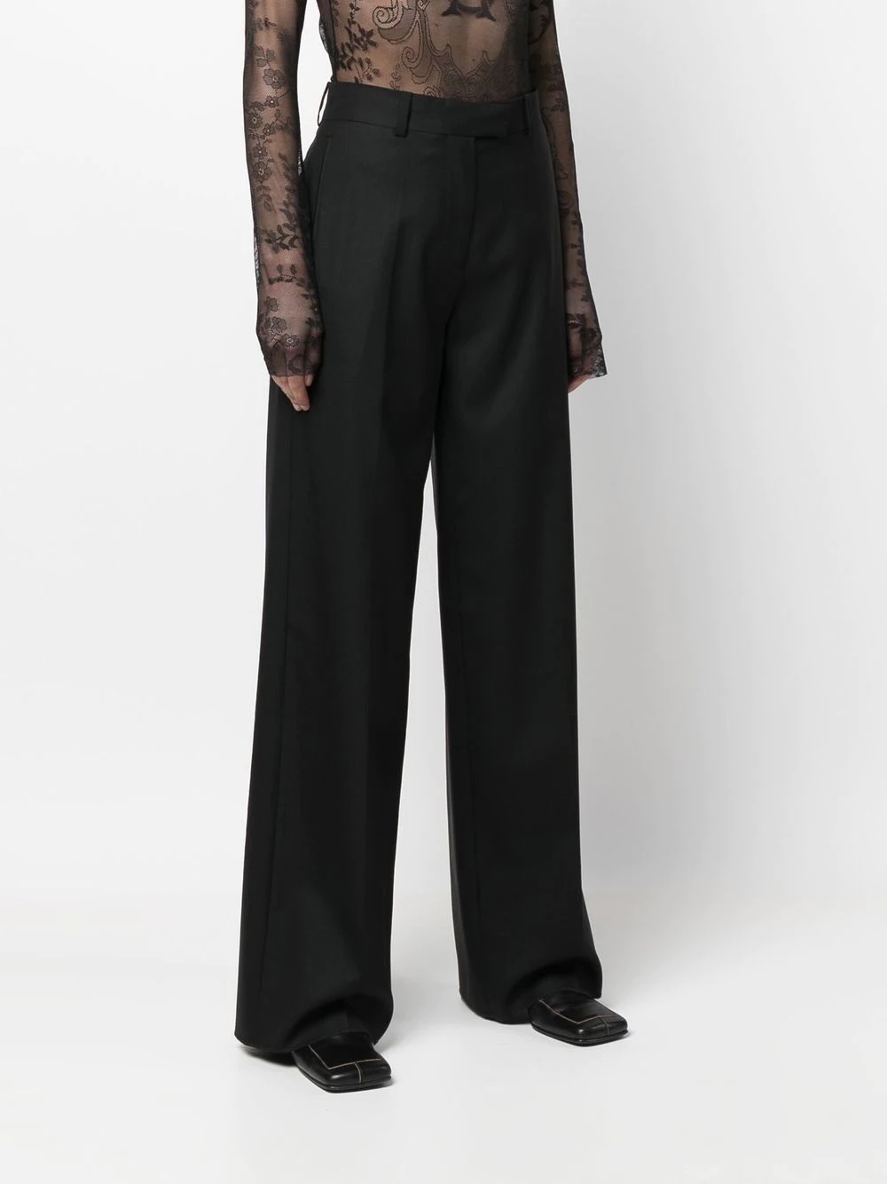 pleated straight trousers - 3