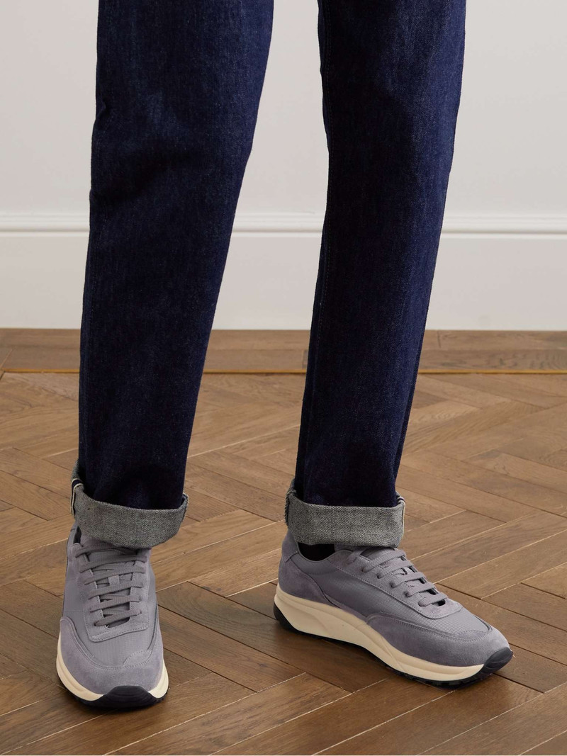 Common Projects Track 80 Leather-Trimmed Suede and Ripstop Sneakers outlook