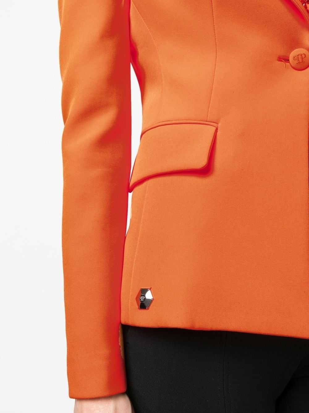 fitted single-breasted blazer - 5