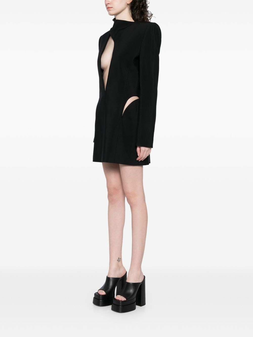 cut-out tailored dress - 3