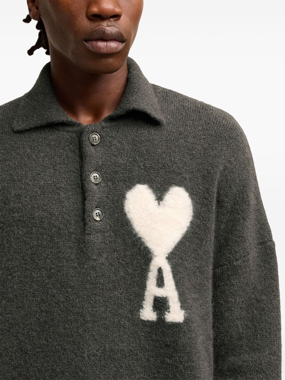 Ami de Coeur alpaca-blend polo jumper - 6