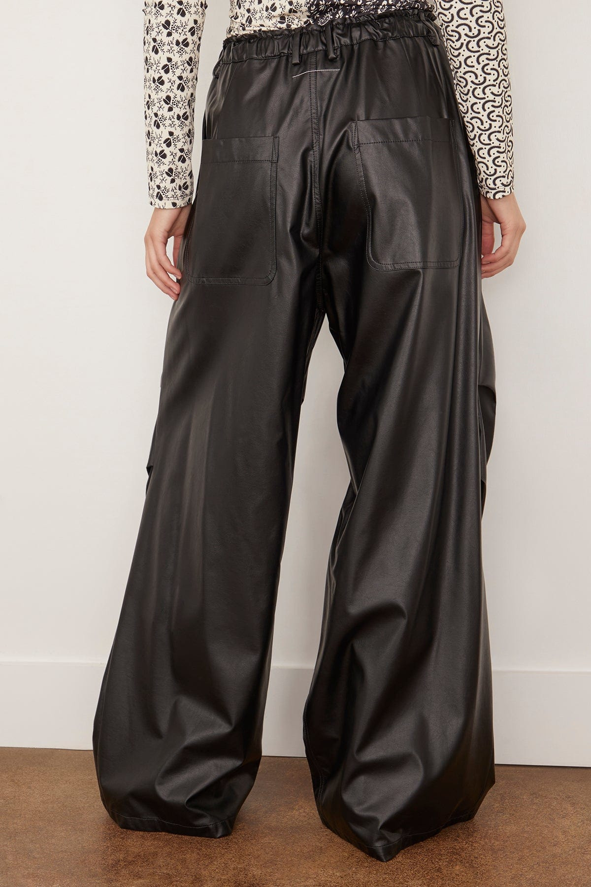 Faux Leather Pant in Black - 4