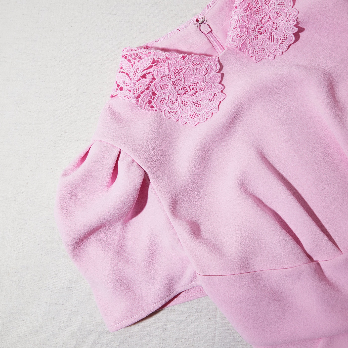 Pink Heavy Crepe Midi Dress - 4