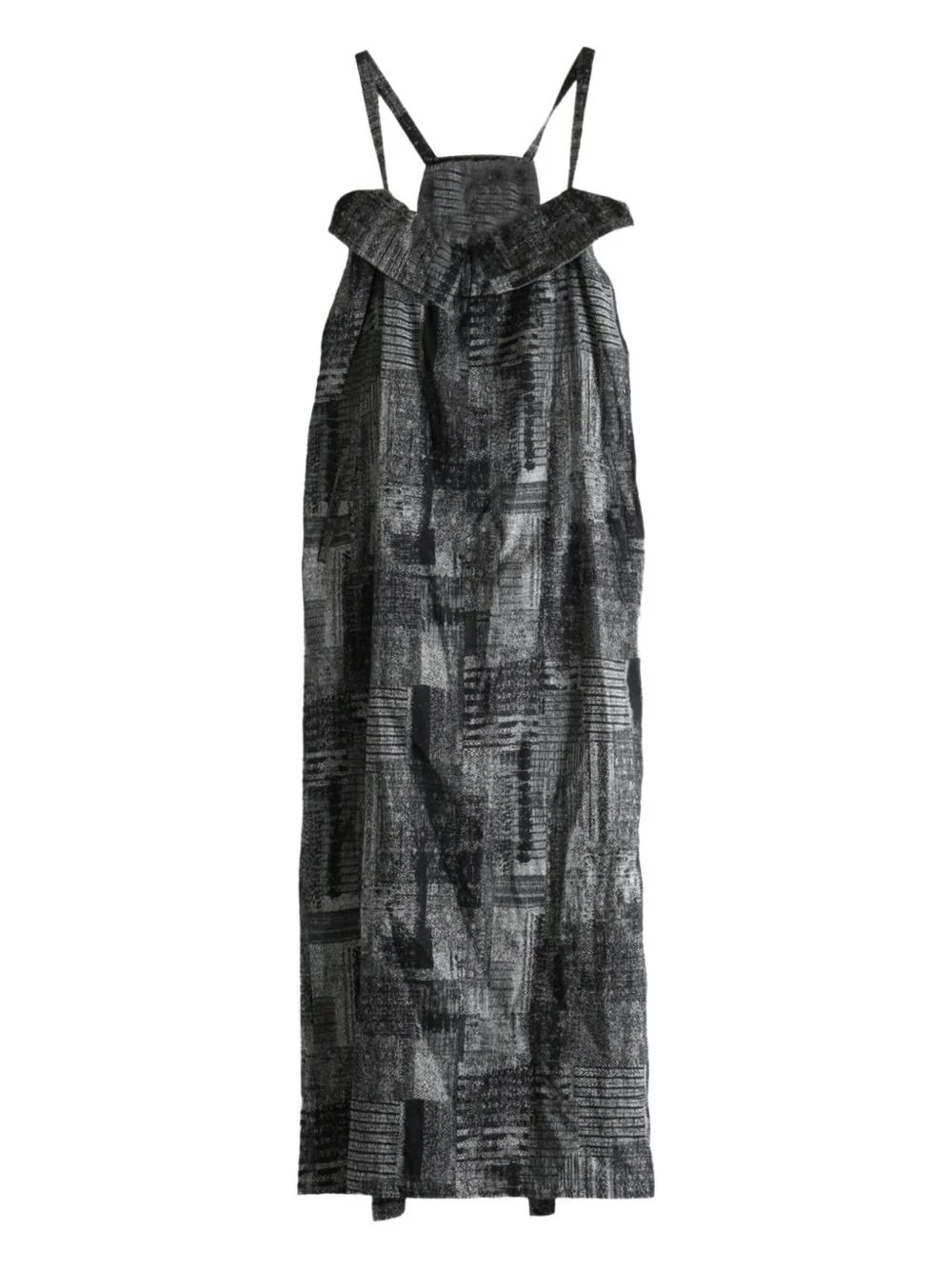 abstract-print sleeveless midi dress - 1