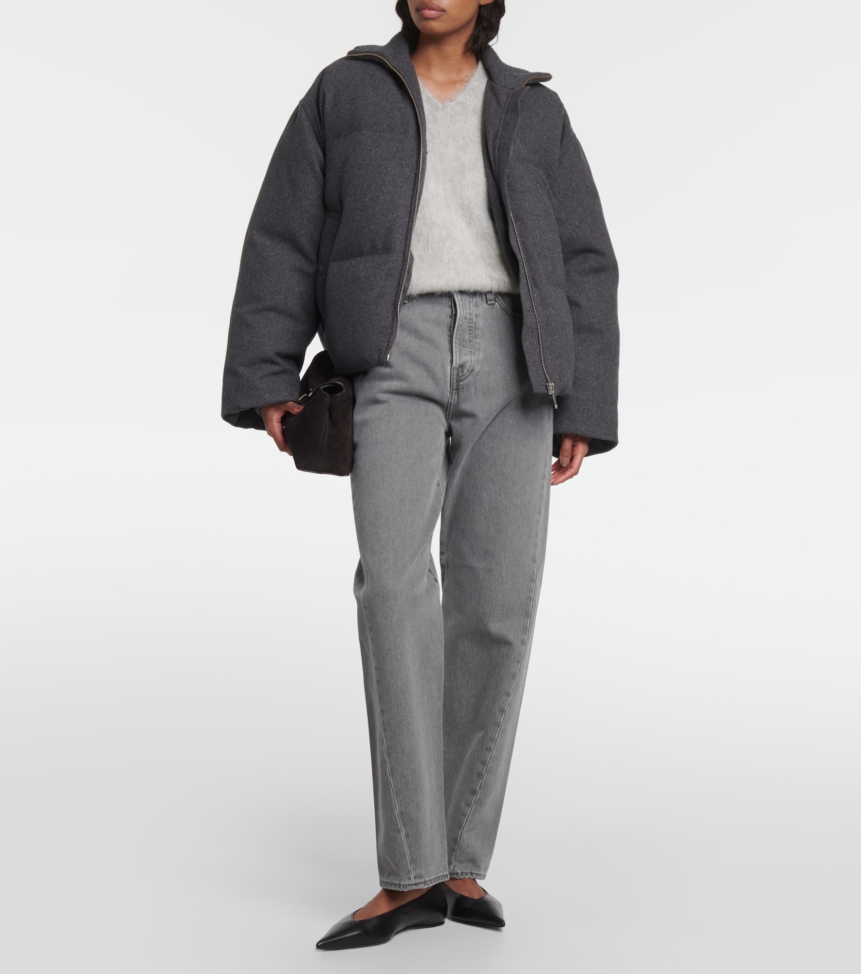 Wool-blend flannel puffer jacket - 2