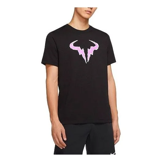 Nike Rafa Casual Sports Round Neck Tennis Short Sleeve Black DA5400-010 - 1