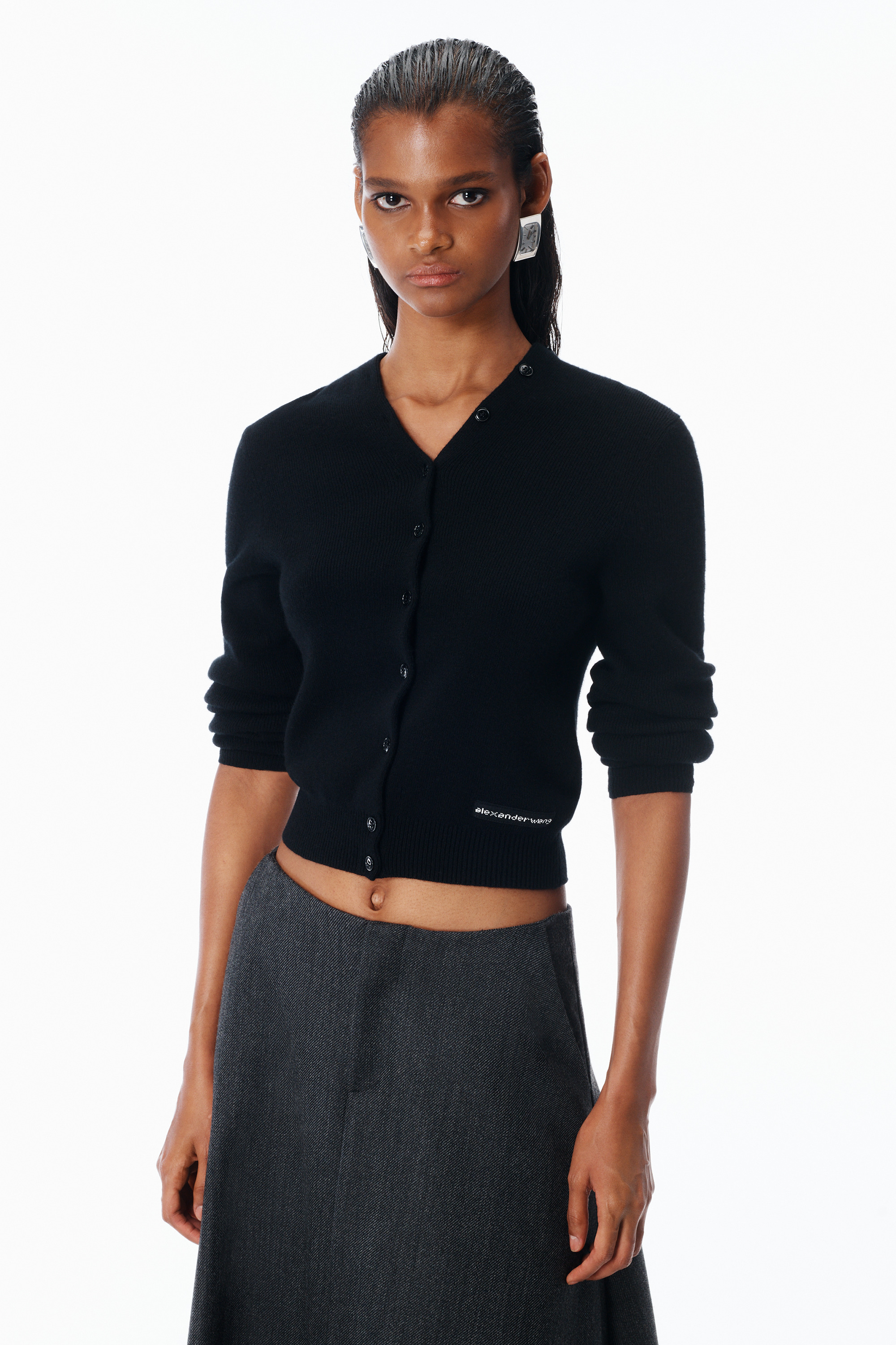 Cardigan in Wool with Continuous Placket - 3