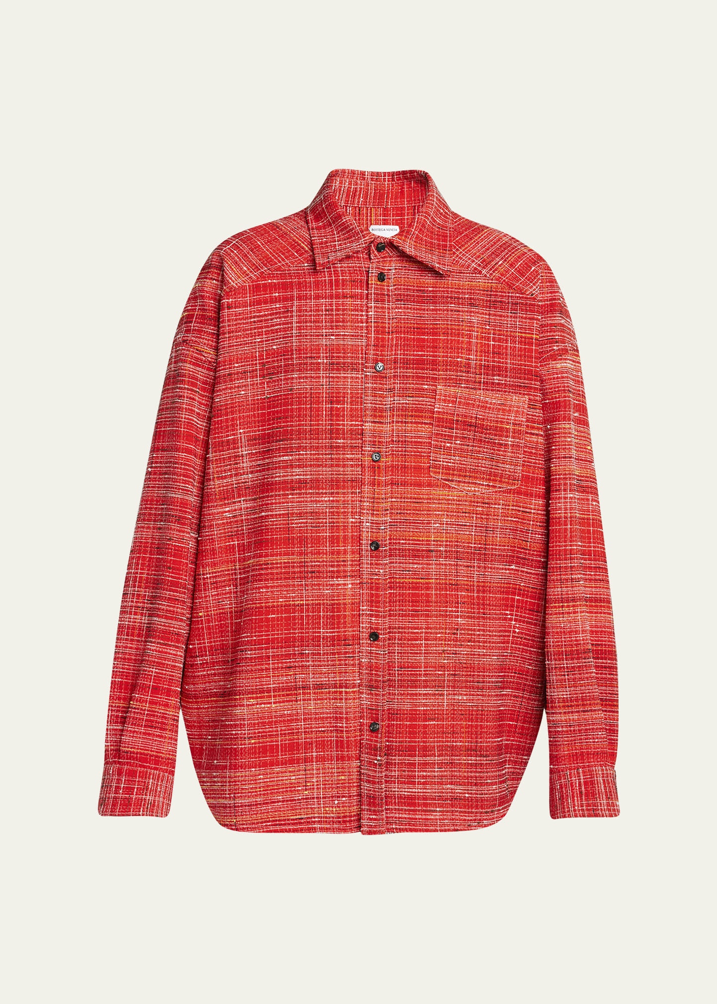 Men's Red Multi-Knotted Viscose Overshirt - 1