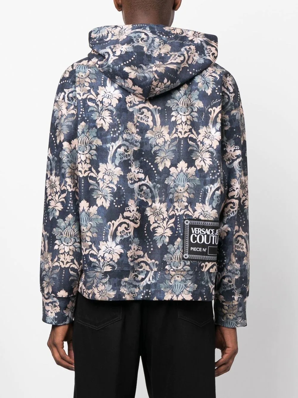 floral-print drawstring hoodie - 4