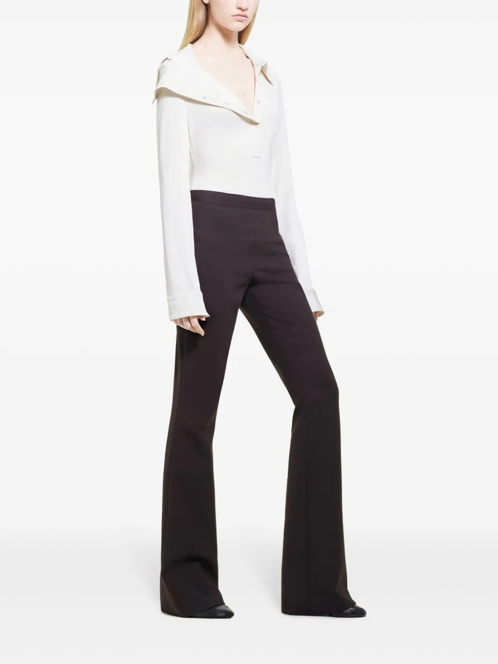 COURRÈGES - Women Oblique Crepe Jersey Shirt - 2
